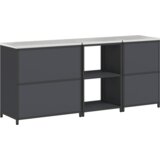 vidaXL Kuhinjski komplet za shranjevanje s polico Drugo 3 pcs Antracitna | Shoptok.si