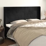  Uzglavlje s ušima crno 183x16x118/128 cm baršunasto | shoptok.hr