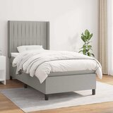Box spring krevet s madracem svjetlosivi 90x190 cm od tkanine | shoptok.hr