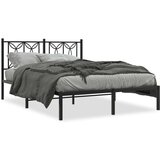 Metalni okvir za krevet s uzglavljem crni 140x190 cm | shoptok.hr