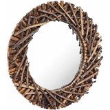 Zidno ogledalo od tikovine 60 cm okruglo | shoptok.hr