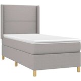 Box spring postelja z vzmetnico svetlo siva 90x190 cm blago, (20901050) | Shoptok.si