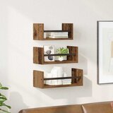  Set zidnih polica 3 pcs Staro drvo 40x16x14cm Konstruirano drvo | shoptok.hr