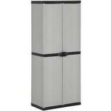 vidaXL Vrtna omara s 3 policami siva in črna 68x40x168 cm Cene