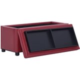  Otoman za pohranu od umjetne kože 87,5 cm crvena boja vina | shoptok.hr
