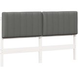  Tapecirani uzglavlje s uzglavljem Bijela i svijetlo siva 160 cm | shoptok.hr