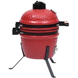  2-u-1 roštilj s pušnicom Kamado keramički 56 cm crveni | Eponuda.com