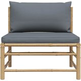  Srednja vrtna sofa od bambusa s tamnosivim jastucima | shoptok.hr