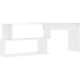  Kotna pisalna miza visok sijaj bela 200x50x76 cm iverna plošča, (20608834) | Shoptok.si