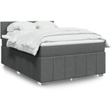 vidaXL Box spring posteljni z vzmetnico temno siv 140x190 cm blago | Shoptok.si
