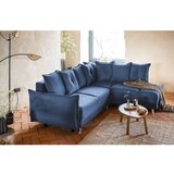 Miuform Tamno plava sklopiva kutna garnitura od samta (s desnim kutom) Lazy Lukka – | shoptok.hr