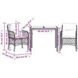  3-dijelni bistro set s jastucima crni od poliratana | shoptok.hr