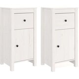  Komoda 2 kosa bela 40x35x80 cm trdna borovina, (20654678) | Shoptok.si