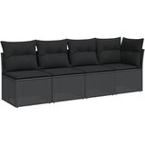  Vrtna sofa s jastucima za 4 osobe, crna, poliratan | shoptok.hr
