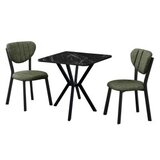 Hanah home Set Trpezarijski sto i 2 stolice Elma Green Black | Eponuda.com