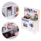 ECO TOYS Drvena kuhinja za decu sa zvukovima, led svetlom,rernom,mašinom i kuhinjskim priborom ( TL403005 ) Cene