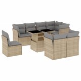  9-dijelni set vrtnih sofa s jastucima bež od poliratana 100 x 55 x 73 cm | Shoptok.si