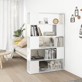 The Living Store Knjižna omara za razdelitev prostora sijaj bela inženirski les - Knjižna Omara Za Razdelitev Prostora, (21437189) | Shoptok.si