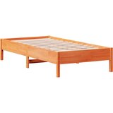  The Living Store Posteljni okvir brez vzmetnice voščeno rjav 90x190 cm borovina - Posteljni Okvir, (21528009) | Shoptok.si
