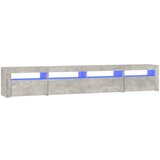 Maison Chic TV omarica - TV stojalo - Televizijska omarica z LED lučkami betonsko siva 240x35x40 cm, (21699156) Cene