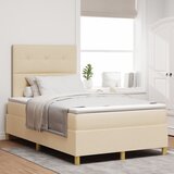 vidaXL posteljni okvir s mattresom krem 120x200 cm tkanina, (22052734) | Shoptok.si