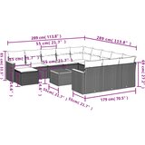  13-dijelni set vrtnih sofa od poliratana s jastucima sivi | shoptok.hr