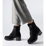 Gemre Black lace-up block heel ankle boots Clementina | shoptok.hr