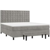  Box spring postelja z vzmetnico svetlo siva 160x200 cm žamet, (20999218) | Shoptok.si