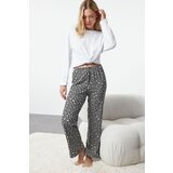 Trendyol Black Cotton Striped Knitted Pajama Bottoms Cene