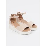 SEASTAR Light beige women's sandals on a white wedge | Shoptok.si