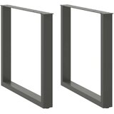  Noge za jedilno mizo v obliki črke U, 2 kosa, antracitne, 80 x (72-73) cm, jeklo, (22123898) | Shoptok.si