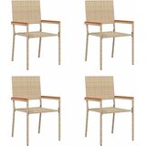  Stolići za vrt s mogućnošću slaganja 4 pcs Krema i smeđa | shoptok.hr