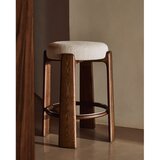 Kave Home Bež/v temni naravni barvi barsko stol iz masivnega jesena (višina sedeža 65 cm) Granite – | Shoptok.si