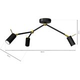  Stropna spot svetiljka IRIS 3xGU10/MR11/40W/230V crna/zlatna | Eponuda.com