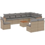 11-dijelni set vrtnih sofa s jastucima bež od poliratana | shoptok.hr