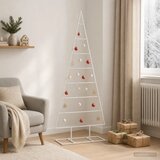  Metalna božićna jelka KUOPIO 125 cm Čelik s praškastim premazom - 125 cm Bijela bez LED svjetala | shoptok.hr