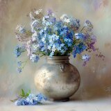 Styler Tiskana slika na platnu 32x32 cm Forget-me-not – Cene