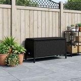  Vrtni otoman s jastukom Crna 80 x 38 x 45 cm PE ratan | shoptok.hr