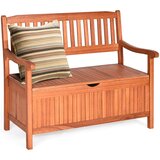 Costway Vrtna lesena klop 2v1 s shranjevalno skrinjo, (5000007091) | Shoptok.si