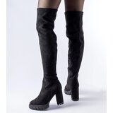 Gemre Black long heeled boots Railroad | Shoptok.si