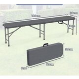  Zložljiva piknik klop, kamp klop za sedenje, nosilnost do 600 kg, siva | Shoptok.si