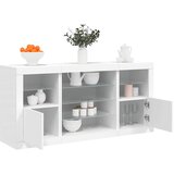 Komoda s LED svjetlima bijela 142,5 x 37 x 67 cm Slike
