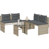 vidaXL 4-dijelni set vrtnih sofa s jastucima svijetlosivi poliratan | shoptok.hr