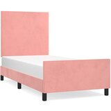  Okvir za krevet s uzglavljem ružičasti 90x190 cm baršunasti | shoptok.hr