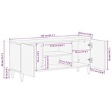 vidaXL tv ormarić svijetlo sivi 105x33,5x46 cm puno drvo mango | shoptok.hr