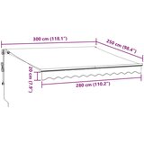 Avtomatsko zložljiva tenda antracit in bela 300x250 cm | Shoptok.si