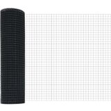 vidaXL Zavarena ogradna žica sa 7 flanšastim stupovima Siva 0.6x10 m Čelik | shoptok.hr