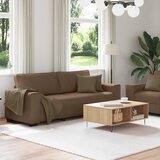  Dvodijelni set sofa s jastucima, smeđa tkanina | Shoptok.si