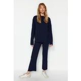 Trendyol Navy Blue Wide fit Top and bottoms Set with Trousers, Knitwear
