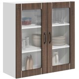  Zidni stakleni ormarić Lucca Smeđi hrast 80 x 31 x 80 cm | shoptok.hr